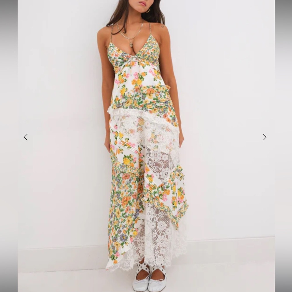 For Love & Lemons Rosalyn Maxi Dress Marigold S Love and Lemons lace floral sun